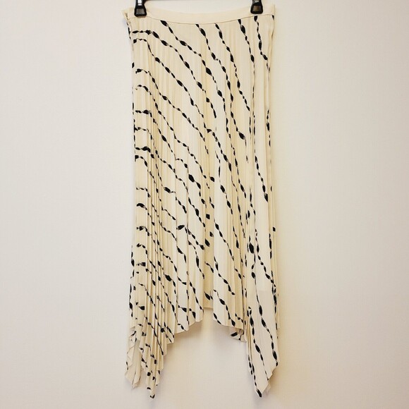 Helmut Lang Silk Printed Pleated Size 4 Women Skirt - Picture 4 of 11